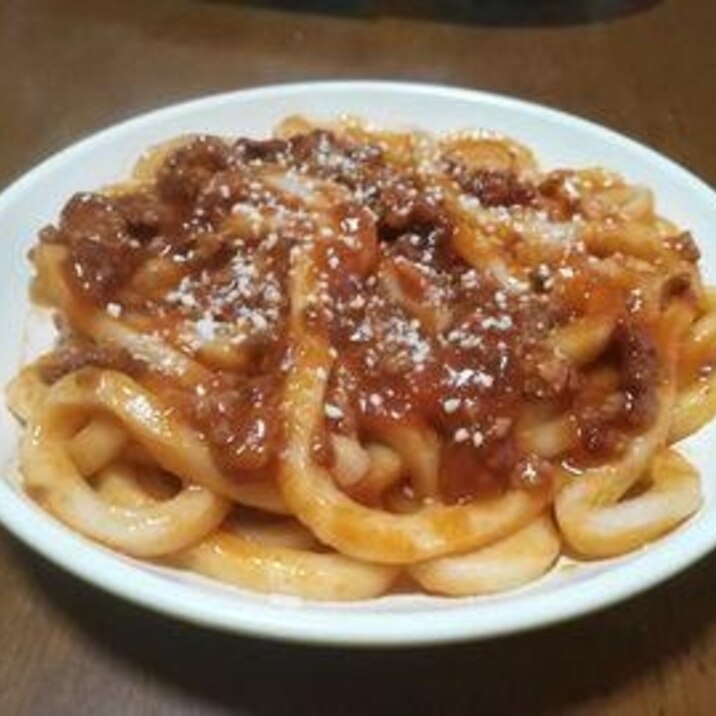 ミートソースうどん